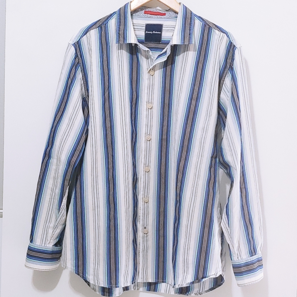 Men's Tommy Bahama XL Long Sleeve Shirt 23% Silk